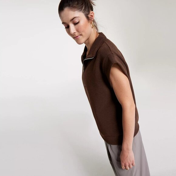 CALIA Women's Ottoman Sleeveless 1/4 Zip Shirt - Picture 5 of 12